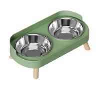 Kitten Feeding Bowl Set, Elevated Pet Dish - Stainless Steel Food Water Bowls | Sturdy PP Stand with 2x400ml Bowls, Ergonomic Height For Cats, Ideal For Home, Garden, Balcony