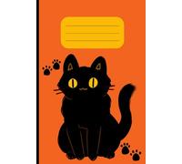 Kitten Halloween Notebook: Black and Orange Cat Halloween Gift Notebook Journal With Black Kitty and Pawprints For Friends and Family