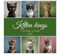 Kitten kings - Cute kings of hearts (Wall Calendar 2026 12" x 24" / 30 x 60 cm (open)) CALVENDO 12 Month Wall Calendar