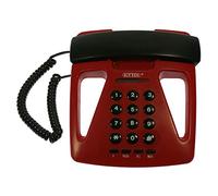 KITTEN KT-200 - Teléfono de sobremesa extraplano y sencillo - Color Rojo y Negro