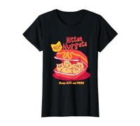Kitten Nuggets Camisa Cat Chicken Nuggets Fast Food Lover Camiseta gráfica económica, Mujer, Negro, L