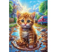 Kitten Playing Persona en el Bosque mágico Puzzles 1000 Piezas DIY Creativo Cuento de Hadas acompañante Adorable Rompecabezas Familiar para Toda La Familia Juguete Educativo Aliviar Estrés Decorativo