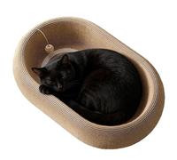 Kitten Scratching Sofa - Adjustable Wooden Cat Lounger, Indoor Pet Bed with Scratcher, Sleeping and Claw Grinding Area, Ideal for Home Door Wall Carpet Protection