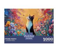 Kitten Sits in The Garden 1000 Piezas Cartón Fuerte Rompecabezas Kitty Imágenes Vibrantes Juego Familiar Puzzle para Niños Pequeños 38x26cm/1000pcs