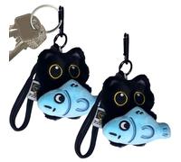 Kitten Stuffed Key Ring Charm - Plush Animal Pendant for Handbag Decoration | Fabric Exterior with PP Cotton Insert, Hanging Accessory Clip for Travel Purse Backpack Portable Carry Accent 3.94 in