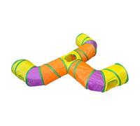 Kitten Tunnel, Cat Tunnels for Indoor Cats, Pet Folding Tunnel, 3-Way Cat Tunnel, 3-Way Folding Cat Tunnel with Peek Hole Rainbow Interactive Pet Tunnel Soft Steel Wire, Ideal for Kittens and Cats