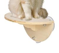 Kitten Window Hammock, 11.61x7.48x5.71in Wooden Cat Climber, 2-In-1 Cordless Cat Hammock, Animal Necessary, Aperture Perch with Suction Cups and Wall Mount for Indoor Use