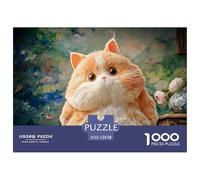 Kitten with A Chubby Body White Belly 1000 Pcs Stabiler Karton Puzzle Chubby Fluffy Orange Cat Stressabbau Kreatives Spiel Puzzles Als Geburtstagsgeschenke 52x38cm/1000pcs
