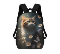 Kitten with Butterflies And Flowers Mochila Escolar Ligera Para Aeropuerto Y Universidad Para Estudiantes. Mochila Para La Escuela/trabajo/viajes 17inch