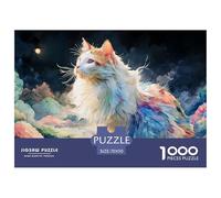 Kitten with Neon Glowing Fur 1000 Pcs Stabiler Karton Puzzle Shining Cat Stressabbau Kreatives Spiel Puzzles Für Erwachsene Und Kinder 70x50cm/1000pcs