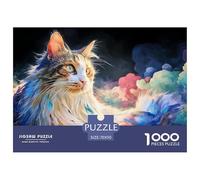 Kitten with Neon Glowing Fur 1000 Stück Premium-Karton Puzzle Shining Cat Stressabbau Familienspiel Puzzles Als Wohnaccessoires 70x50cm/1000pcs