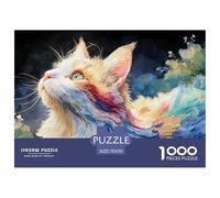 Kitten with Neon Glowing Fur 1000 Stück Stabiler Karton Puzzle Shining Cat Lebendige Bilder Familienspiel Puzzles Für Erwachsene Und Kinder 70x50cm/1000pcs