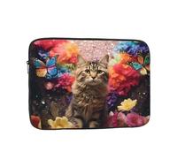 Kittens in the flowers - Funda para portátil de 10 pulgadas, delgada y portátil, adecuada para viajes de oficina y viajes