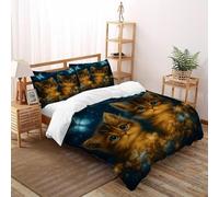 Kittens Mariposas Funda Nórdica Algodon 3 Piezas 3D Impresa Cute Domestic Animals con Funda Almohada Double（200x200cm） 100% Microfibra Juego De Cama para para Niñosy Hombres