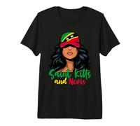 Kittitian Girl St Kitts Bandera Orgullosa Kittitian Nevisian Women Camiseta Premium