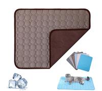 Kittra Cooling Mat for Cats, 3 Layer System Instant Cool, Comfortable and Breathable Pet Cooling Mats, Non Slip Portable Cool Mats for Dogs and Cats, Protect Your Pet from Heat (Coffee,XS)