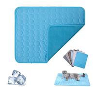 Kittra Cooling Mat for Cats, 3 Layer System Instant Cool, Comfortable and Breathable Pet Cooling Mats, Non Slip Portable Cool Mats for Dogs and Cats, Protect Your Pet from Heat (Blue-1,XS)