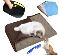 Kittra Cooling Mat For Cats, Kittra Cat Cooling Mat Blanket Indoor, 3 Layer System Instant Cool, Non Slip Kittra Pads Protect Your Pet From Silent Heat Danger, Easy Clean Summer (Brown,X-Small)