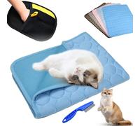 Kittra Cooling Mat For Cats, Kittra Cat Cooling Mat Blanket Indoor, 3 Layer System Instant Cool, Non Slip Kittra Pads Protect Your Pet From Silent Heat Danger, Easy Clean Summer (Blue,X-Small)
