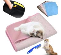 Kittra Cooling Mat For Cats, Kittra Cat Cooling Mat Blanket Indoor, 3 Layer System Instant Cool, Non Slip Kittra Pads Protect Your Pet From Silent Heat Danger, Easy Clean Summer (Pink,X-Large)