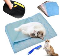 Kittra Cooling Mat For Cats, Kittra Cat Cooling Mat Blanket Indoor, 3 Layer System Instant Cool, Non Slip Kittra Pads Protect Your Pet From Silent Heat Danger, Easy Clean Summer (Light blue,Medium)