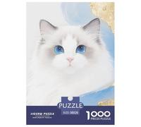Kitty 1000 Pièces Rompecabezas Animal Desafiante Y Educativo para Adultos Regalos para Familiares Y Amigos Tout-Petits 38x26cm/1000pcs