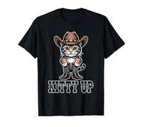 Kitty a Up Vintage Country Music Lover Cat In Cowboy Disfraz Camiseta