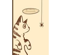 Kitty and The Spider Lined Journal: Simple Cat and Spider Ruled Notebook for School, Women, Kids 6”x9” Cream Pages