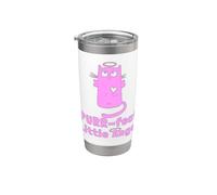 Kitty Angel Kitten Cat Purr-fect Little Angel Perfect Halo Vaso térmico de acero inoxidable de doble pared