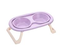 Kitty Bandeja de alimentación de agua ajustable en altura para gatos, antisalpicaduras de agua para mascotas con cuenco extraíble, bandeja de doble elevada, bandeja de antiquitante para