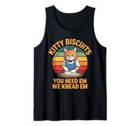 Kitty Biscuits Panadería We Knead Em You Need Em Retro Cat Camiseta sin Mangas