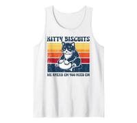 Kitty Biscuits We Knead You Need Em Retro Cat Mujeres Hombres Niños Camiseta sin Mangas