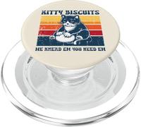 Kitty Biscuits We Knead You Need Em Retro Cat Mujeres Hombres Niños PopSockets PopGrip para MagSafe