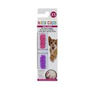 Kitty Caps Tapones de uñas para Gatos | Alternativa Segura y Elegante a la deslegación | Detiene enganches y arañazos, XS (Menos de 2,3 kg), púrpura Caliente y Rosa Fuerte