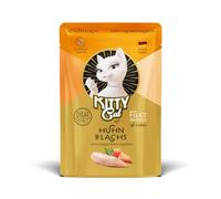KITTY Cat Filete en paté de Pollo y salmón, 6 x 85 g, Comida húmeda Gourmet para Gatos, la Mejor Comida para Gatos con taurina, Aceite de salmón y mejillón de Labios Verdes, sin Cereales con Mucha