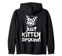 Kitty Cat Just Kitten Around Cute Girls Gráfico Sudadera con Capucha