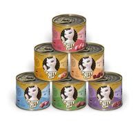 KITTY Cat Paté Mix 1, 6 x 200 g, Comida húmeda para Gatos en Paquete de Muestra, Comida para Gatos sin Cereales con taurina, Aceite de salmón y mejillón de Labios Verdes, pienso Completo con Alto