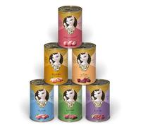 KITTY Cat Paté Mix 1, 6 x 400 g, Comida húmeda para Gatos en Paquete de Muestra, Comida para Gatos sin Cereales con taurina, Aceite de salmón y mejillón de Labios Verdes, pienso Completo con Alto