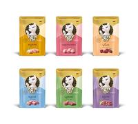 KITTY Cat Paté Mix 1, 6 x 85 g, Comida húmeda para Gatos en Paquete de Muestra, Comida para Gatos sin Cereales con taurina, Aceite de salmón y mejillón de Labios Verdes, pienso Completo con Alto