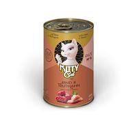 KITTY Cat Paté Rind & Pavo, 6 x 400 g, Comida húmeda para Gatos, sin Cereales, Comida para Gatos con taurina, Aceite de salmón y mejillón de Labios Verdes, pienso Completo con Alto Porcentaje de
