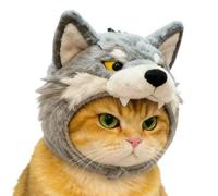 Kitty Clothes Accessories - Outfits for Photography | Plush Gray Animal Cap with Ear Cutouts & Lightweight Texture for Teens, Family, Friends and Holiday Party Occasions