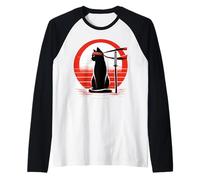 Kitty Combat Master Jiu Jitsu Ninja Y Artista Marcial Camiseta Manga Raglan