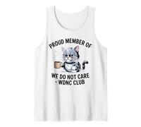 Kitty Funny Cat Meme We Do Not Care Club WDNC Cat Camiseta sin Mangas