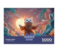 Kitty in Chinese Hanfu Dress 1000 Piezas Cartón Fuerte Rompecabezas Colorful Kitty Liberador De Estrés Juego Familiar Puzzle para Adultos Y Niños 52x38cm/1000pcs