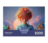 Kitty in Chinese Hanfu Dress 1000 Piezas Cartón Fuerte Rompecabezas Redhead Girl Liberador De Estrés Juego Familiar Puzzle para Adultos Y Niños 70x50cm/1000pcs