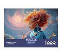 Kitty in Chinese Hanfu Dress 1000 Piezas Cartón Rompecabezas Redhead Girl Imposible, Difícil Juego Familiar Puzzle para Niños Pequeños 70x50cm/1000pcs