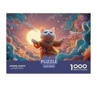 Kitty in Chinese Hanfu Dress 1000 Piezas Papel Ecológico Rompecabezas Colorful Kitty Imposible, Difícil Juego Creativo Puzzle para Adultos Y Niños 70x50cm/1000pcs