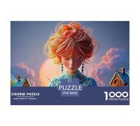 Kitty in Chinese Hanfu Dress 1000 Piezas Papel Ecológico Rompecabezas Redhead Girl Imágenes Vibrantes Juego Creativo Puzzle Juego De Desafío Difícil 38x26cm/1000pcs