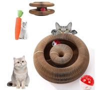 Kitty Kurlz Cat Toy, 2-in-1 Magic Organ Cat Scratching Boards, for Relieving Cat Anxiety, 3-Folding Interactive Pet Cat Scratch Board, for Indoor and Outdoor Use (1PC)