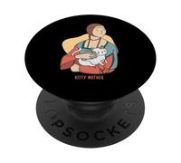 Kitty Mother (Divertido gráfico de Cat Mom) PopSockets PopGrip Adhesivo